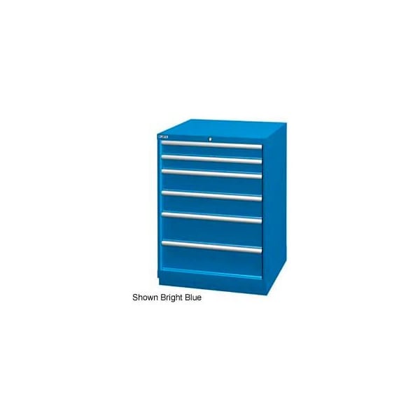 Lista International Lista 28-1/4"W Drawer Cabinet, 6 Drawer, 74 Compart - Bright Blue, Keyed Alike XSSC0900-0604BBKA - main